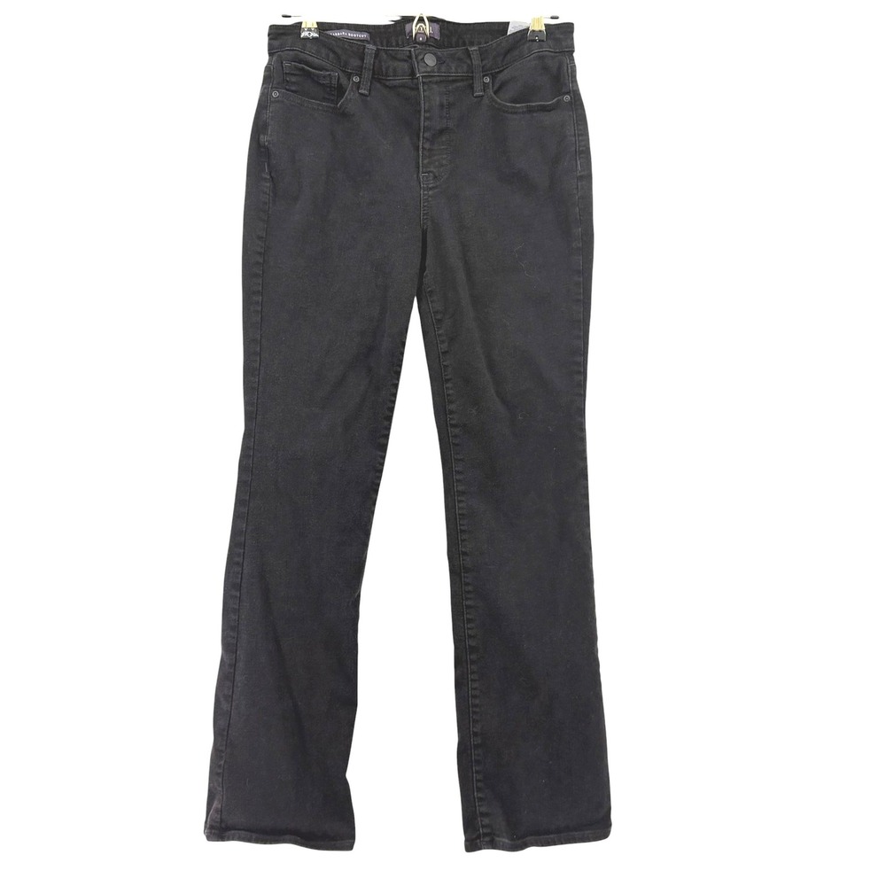 NYDJ Barbara Bootcut Jeans Black Wash High Rise Lift Tuck Stretch Denim Size 8